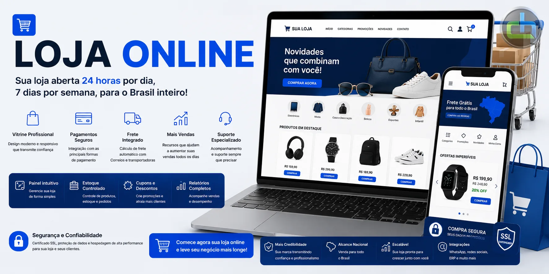 Loja online (e-commerce) pela Chapada Host