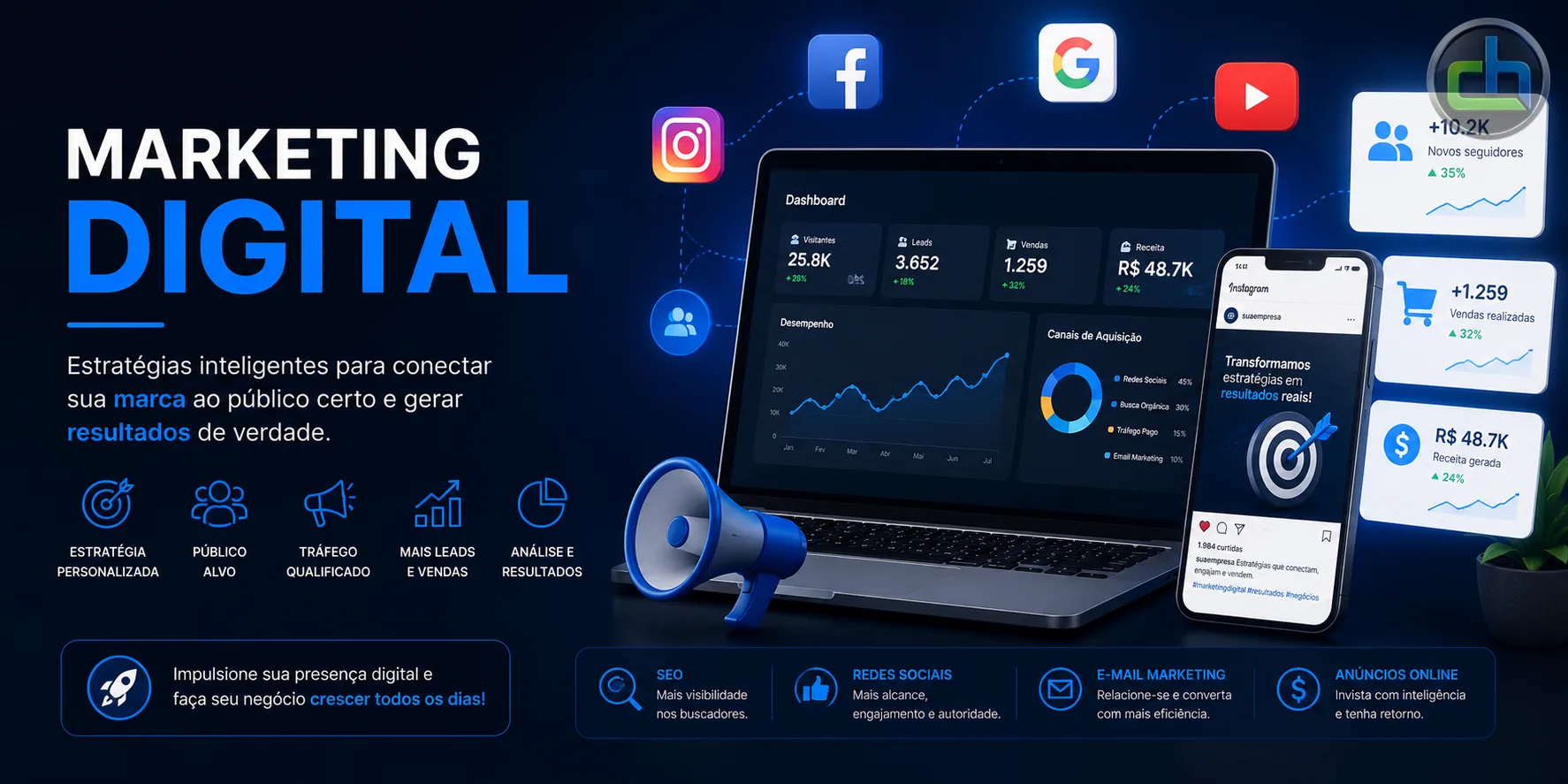 Marketing digital para empresas pela Chapada Host